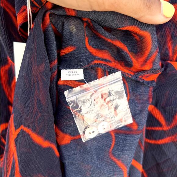 Chan Luu Sheer Black and Red Floral Blouse - Picture 6 of 9